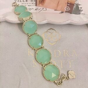 Custom Kendra Scott Gold Ailee Bracelet with Chalcedony Stones